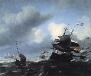 Ludolf Backhuysen Seascape with Ships oil
